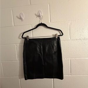 Elegant Black Leather Skirt